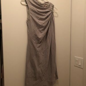dvf gray sleeveless cowl neck dress xs